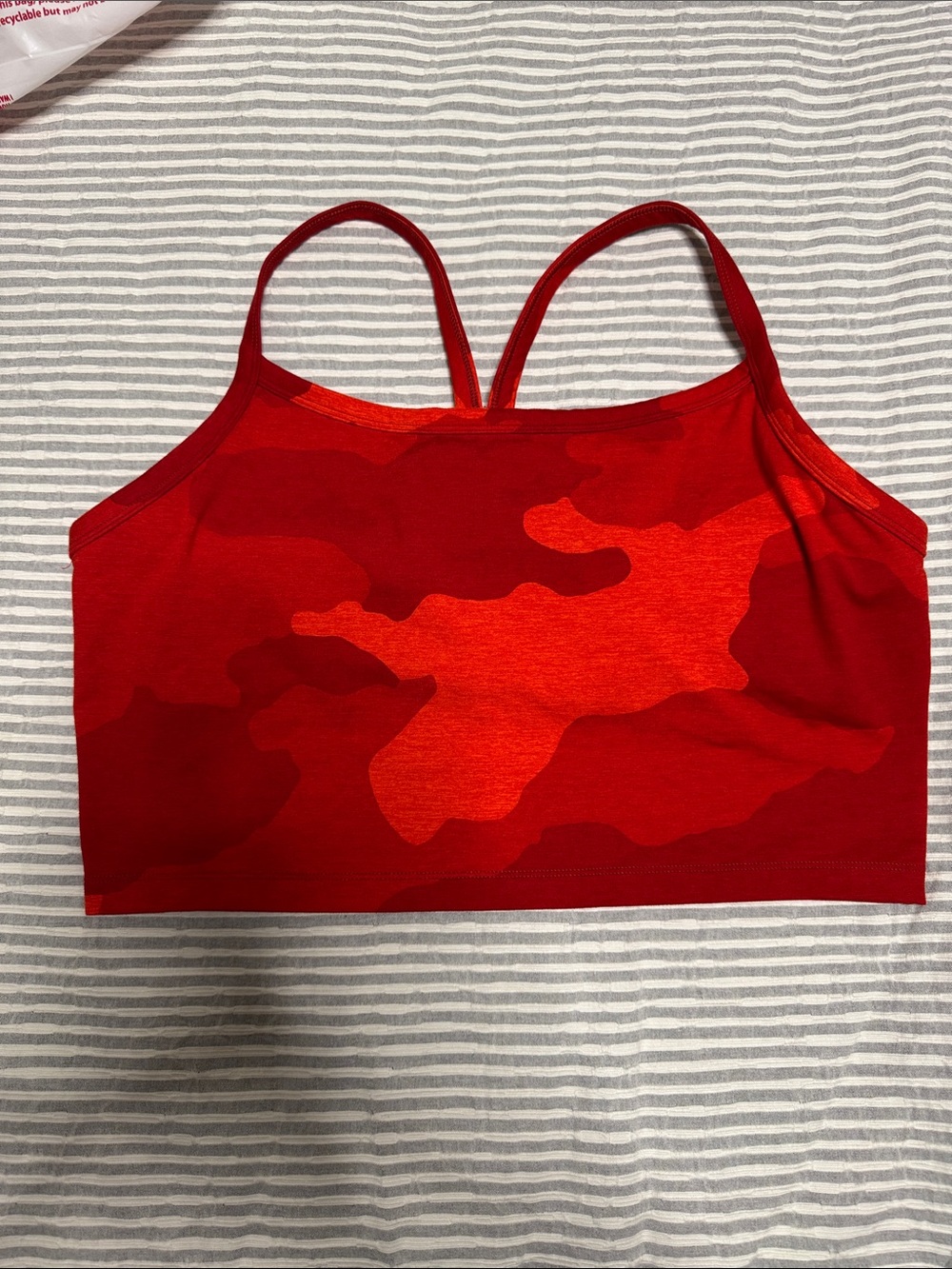 aerie Red Camo Strappy Crop Camisole